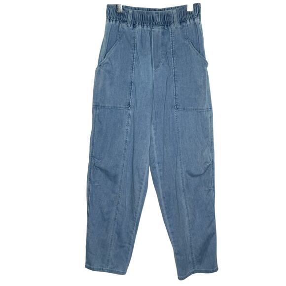Democracy 8 Ab Technology High Rise Jeans Baggy Relaxed Pull On Cuffed *flaw - Picture 1 of 11